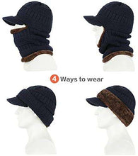 Load image into Gallery viewer, Winter Knit Beanie Hat with Flexible Neck Warmer Unisex Windproof Warm Face Mask - handmade items, shopping , gifts, souvenir