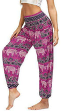 Load image into Gallery viewer, Women Hippie Pants Baggy Boho Patterned High Waist Smocked Waist Thin with Pockets Lounge Trousers for Yoga - handmade items, shopping , gifts, souvenir