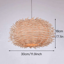 Load image into Gallery viewer, LED Ceiling Light Cover Hand Woven Rattan Chandelier Bird Nest Wooden Ceiling Lamp - handmade items, shopping , gifts, souvenir
