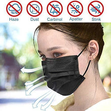 Load image into Gallery viewer, Disposable Black Facemask Box of 50 Disposable Respirators Pasal 