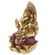 Load image into Gallery viewer, Gold and Red Ganesh Statue 16cm Figurines Pasal 