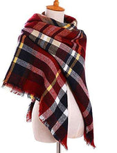 Load image into Gallery viewer, Women Scarves Plaid Blanket Neck Warm Tartan Wrap - handmade items, shopping , gifts, souvenir