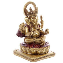 Load image into Gallery viewer, Red Ganesh Statue 14 cm Gold Statue Pasal 