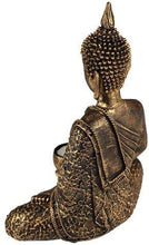Load image into Gallery viewer, Buddha Tealight holder  gold bronze 10 inch height - handmade items, shopping , gifts, souvenir