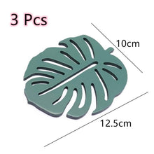 Load image into Gallery viewer, 3 Pcs Coasters Tropical Leaf Placemats Tea Cup Mat Coasters Pasal 
