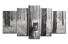 Load image into Gallery viewer, Wall Art Picture Watchful Wolf Eyes 5 Panel Posters &amp; Prints Pasal 