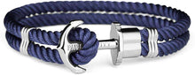 Load image into Gallery viewer, PAUL HEWITT Anchor Bracelet PHREP Made of Nylon in Navy Blue und Anchor Made of Edelstahl in Silver - handmade items, shopping , gifts, souvenir