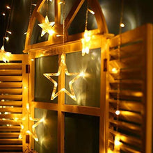 Load image into Gallery viewer, Christmas Star Curtain Lights 138 LED Curtain Fairy Lights with 12 Stars Unknown Pasal 