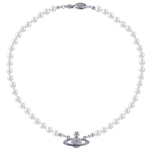 Load image into Gallery viewer, Pearl Necklaces White Planet Crystal Necklace Pasal WHITE 
