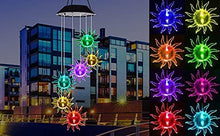 Load image into Gallery viewer, LED Solar Wind Chimes Light Spiral Spinner Color Changing Chimes Pasal 