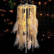 Load image into Gallery viewer, Dream Catcher with White Feather Large Lace LED Fairy Lights by 2AA Battery Powered Baby Kids Bedroom Decoration - handmade items, shopping , gifts, souvenir