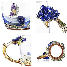Load image into Gallery viewer, Flower Tea Cup Enamel Butterfly Rose Tea Cup Unknown Pasal 