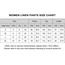 Load image into Gallery viewer, Womens Cotton Linen Casual Summer Trousers Trousers Pasal 