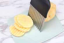 Load image into Gallery viewer, Starchef Stainless Steel Crinkle Cutter Potato Chips Cutter Vegetable Wavy Blade Cutter(Black) … - handmade items, shopping , gifts, souvenir
