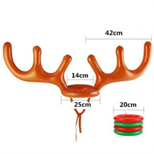 Load image into Gallery viewer, 2Pcs Christmas Party Inflatable Reindeer Antler Hat Ring Toss Game With Rings Party Favours Pasal 