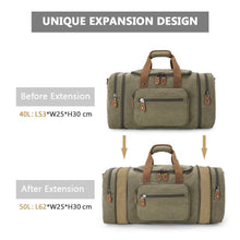Load image into Gallery viewer, Expandable Canvas Holdall Bag for Men women Travel Duffles Pasal 