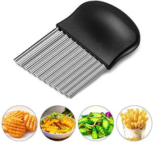 Load image into Gallery viewer, Starchef Stainless Steel Crinkle Cutter Potato Chips Cutter Vegetable Wavy Blade Cutter(Black) … - handmade items, shopping , gifts, souvenir
