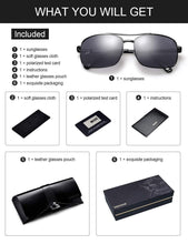 Load image into Gallery viewer, VEGOOS Mens Sunglasses Polarised Protection Retro Square Metal Frame Sunglasses Pasal 
