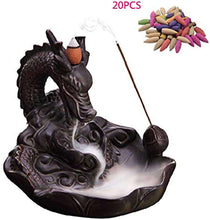 Load image into Gallery viewer, Incense Burner Home Dragon Backflow  With 20PCs Ceramic Holder - handmade items, shopping , gifts, souvenir