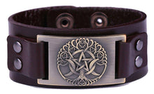 Load image into Gallery viewer, Triple Moon Goddess Leather Bracelet Bracelets Pasal 