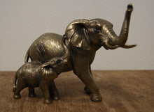 Load image into Gallery viewer, Reflections Bronze Effect Elephant and Calf Figure Ornament Statues Pasal 