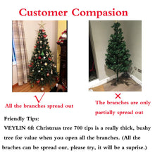 Load image into Gallery viewer, 6ft Christmas Tree 700 Tips Artificial Tree with Metal Stand