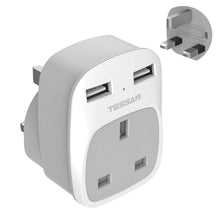 Load image into Gallery viewer, USB Plug Adaptor UK with 2 USB Slots Extension Cords Pasal 

