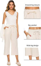 Load image into Gallery viewer, Womens Linen Trousers Wide Leg Trousers Pasal 
