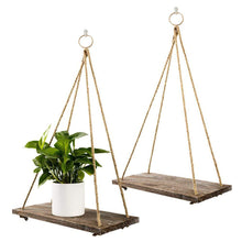 Load image into Gallery viewer, Wooden Floating Shelves with String Rope 2 Packs Floating Shelves Pasal 