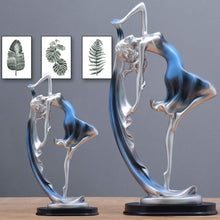 Load image into Gallery viewer, Resin Dancing Girl Statue Sculpture Graceful Dance Movements for Office Home Desk Decoration Blue Statues Pasal 