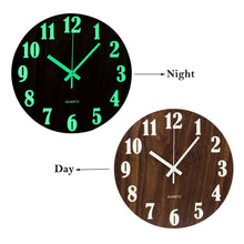 Load image into Gallery viewer, Luminous Wall Clock Silent Wooden Design 12 Inch Wall Clocks Pasal 
