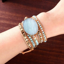Load image into Gallery viewer, Handmade Natural Stone Healing Crystal 5 Wrap Bracelets for Women Bracelet Pasal 