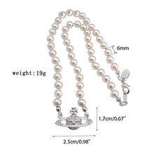 Load image into Gallery viewer, Pearl Necklaces White Planet Crystal Necklace Pasal 
