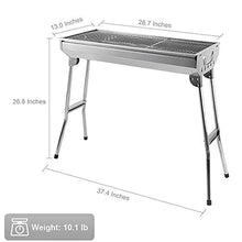Load image into Gallery viewer, Stainless Steel BBQ Charcoal Grill Smoker Barbecue Folding Portable for Outdoor Cooking Charcoal Barbecues Pasal 