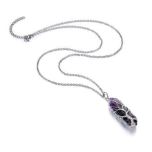 Load image into Gallery viewer, Amethyst Healing Crystal Stone Necklace Silver Tree of Life Pendants &amp; Coins Pasal 