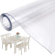 Load image into Gallery viewer, 2mm Strong Clear Plastic Table Cloth Cover Wipeable PVC Waterproof Table Protector Tablecloths Pasal 