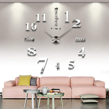 Load image into Gallery viewer, 3D Wall Clock Mengwen Modern DIY Frameless Wall Clocks Pasal Silver 
