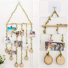 Load image into Gallery viewer, Hanging Photo Display Wall Hanging Photo Holders Multi Photo Display with 8 Wood Clip Photo Holders Pasal 
