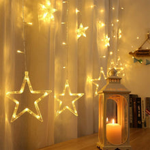 Load image into Gallery viewer, Christmas Star Curtain Lights 138 LED Curtain Fairy Lights with 12 Stars Unknown Pasal 