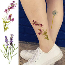 Load image into Gallery viewer, COKTAK 12 Sheets Watercolor Purple Violet Lavender Temporary Tattoos Temporary Tattoos Pasal 