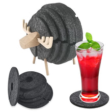 Load image into Gallery viewer, Coasters with sheep Holder Set of 12 Coasters Pasal 