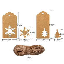 Load image into Gallery viewer, 100 Pieces Paper Gift Tags Kraft Hang Labels Christmas Tree Labels, Index Dividers &amp; Stamps Pasal 