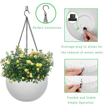 Load image into Gallery viewer, Rattan Plastic Hanging Baskets Outdoor Planters Round Resin Garden Hanging Plant Hanging Planters &amp; Baskets Pasal 