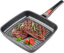 Load image into Gallery viewer, 26CM Square Griddle Pan Nonstick Die Casting Aluminum Induction Grill Pan Unknown Pasal 
