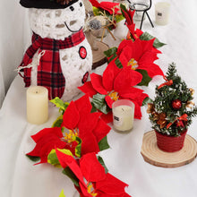 Load image into Gallery viewer, Lighted Red Poinsettia Christmas Garland Garlands Pasal 