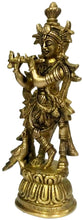 Load image into Gallery viewer, Purpledip Brass Idol Lord Krishna Collectibles Pasal 