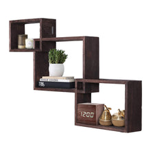 Load image into Gallery viewer, Wall Mounted Tier Square Shaped Set of 3 Floating Shelves Pasal 