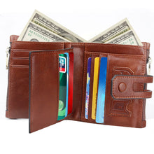 Load image into Gallery viewer, Men Leather Wallet RFID Blocking Mens Bag Credit Card Holder Wallets Pasal 