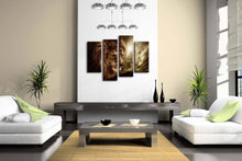 Load image into Gallery viewer, Wall Art Brown Fierce Lion 4 Panel Posters &amp; Prints Pasal 
