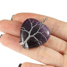 Load image into Gallery viewer, Natural Amethyst Heart Tree of Life Necklace Necklaces Pasal 
